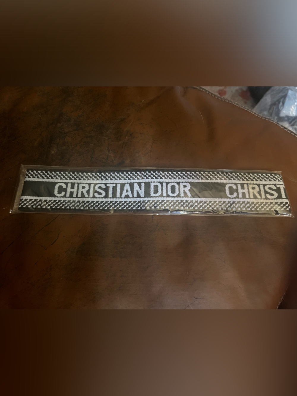 🖤 Dior. Black White Stretch Headband Spell Out